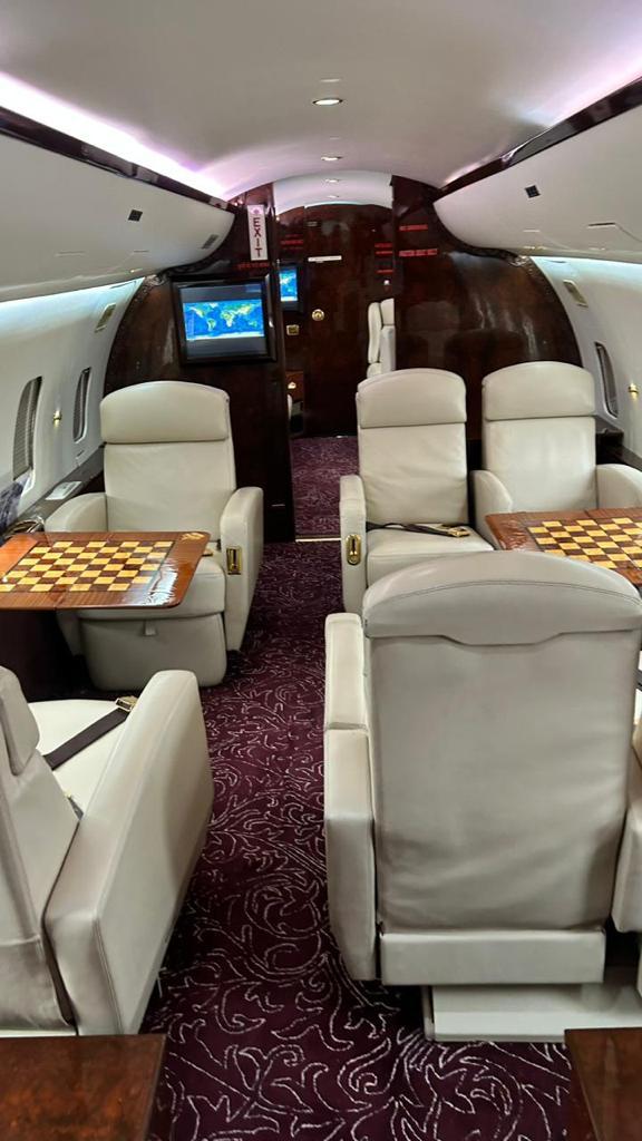 Cockpit of our private jet